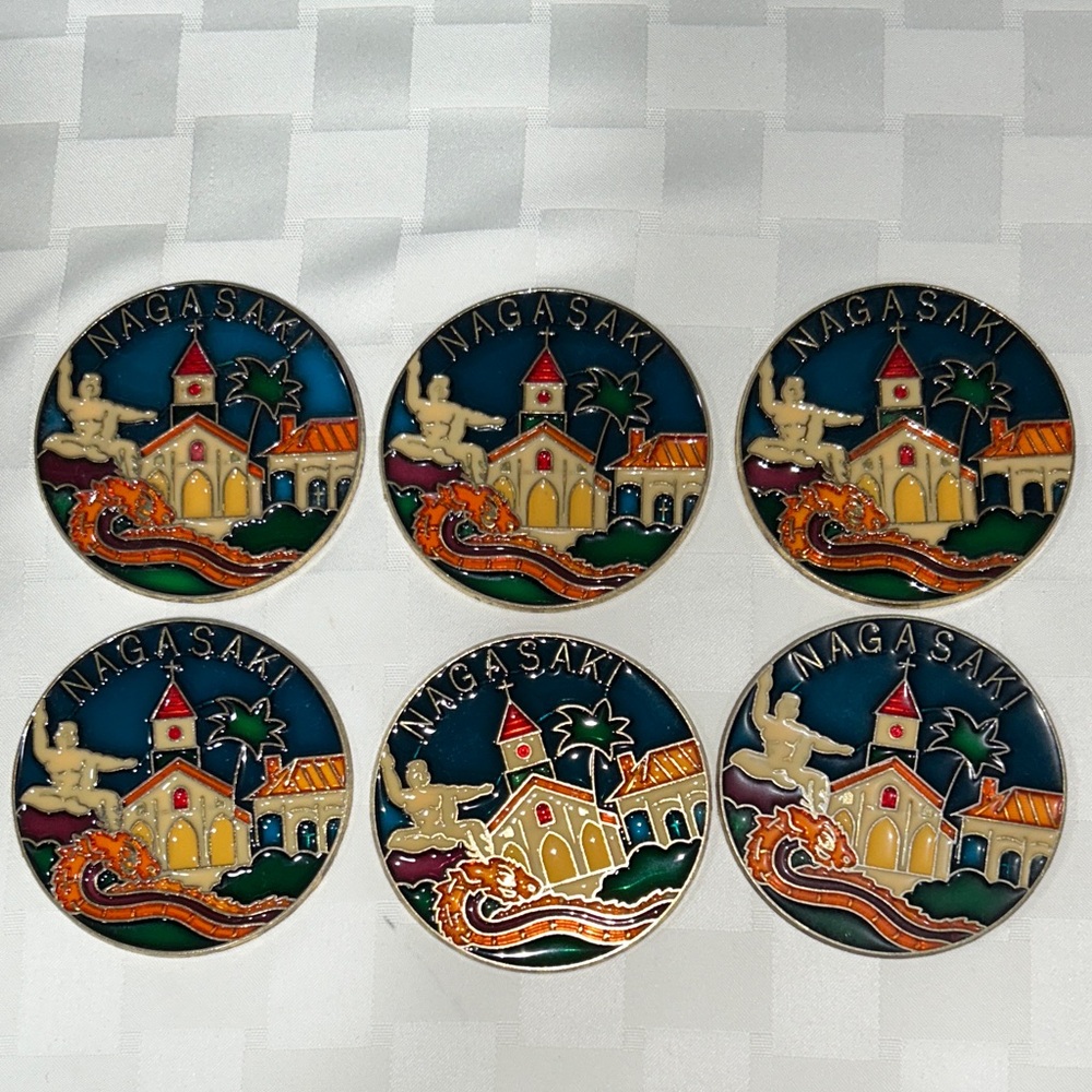 Nagasaki Themed Coasters - Multicolor